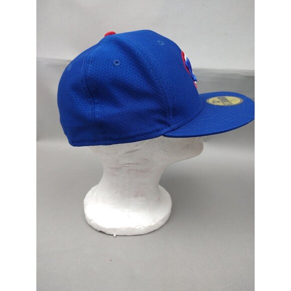 New Era Chicago Cubs 59FIFTY Fitted Blue Hat Size 7 1/4 Batting Practice - Picture 5 of 12